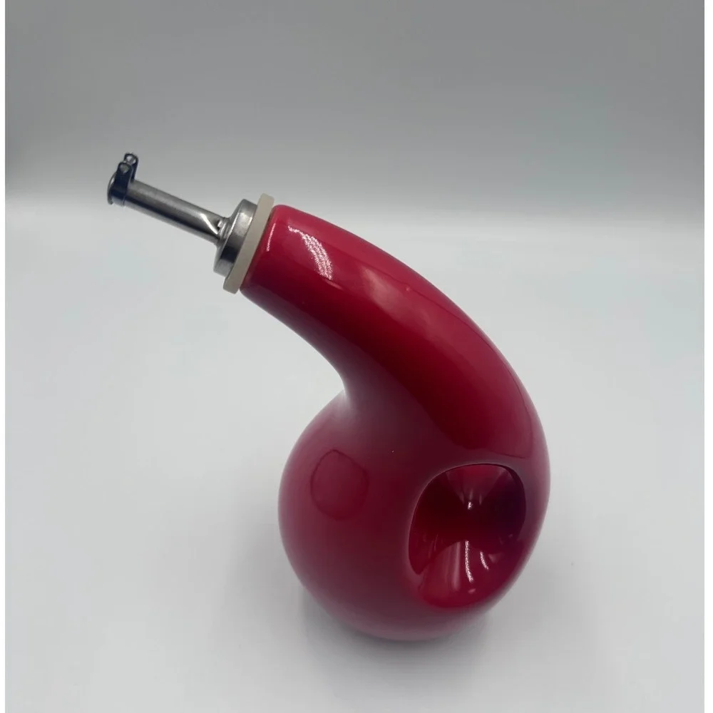 Rachael Ray Stoneware EVOO Oil and Vinegar Dispensing Bottle Red 24oz 9 inch